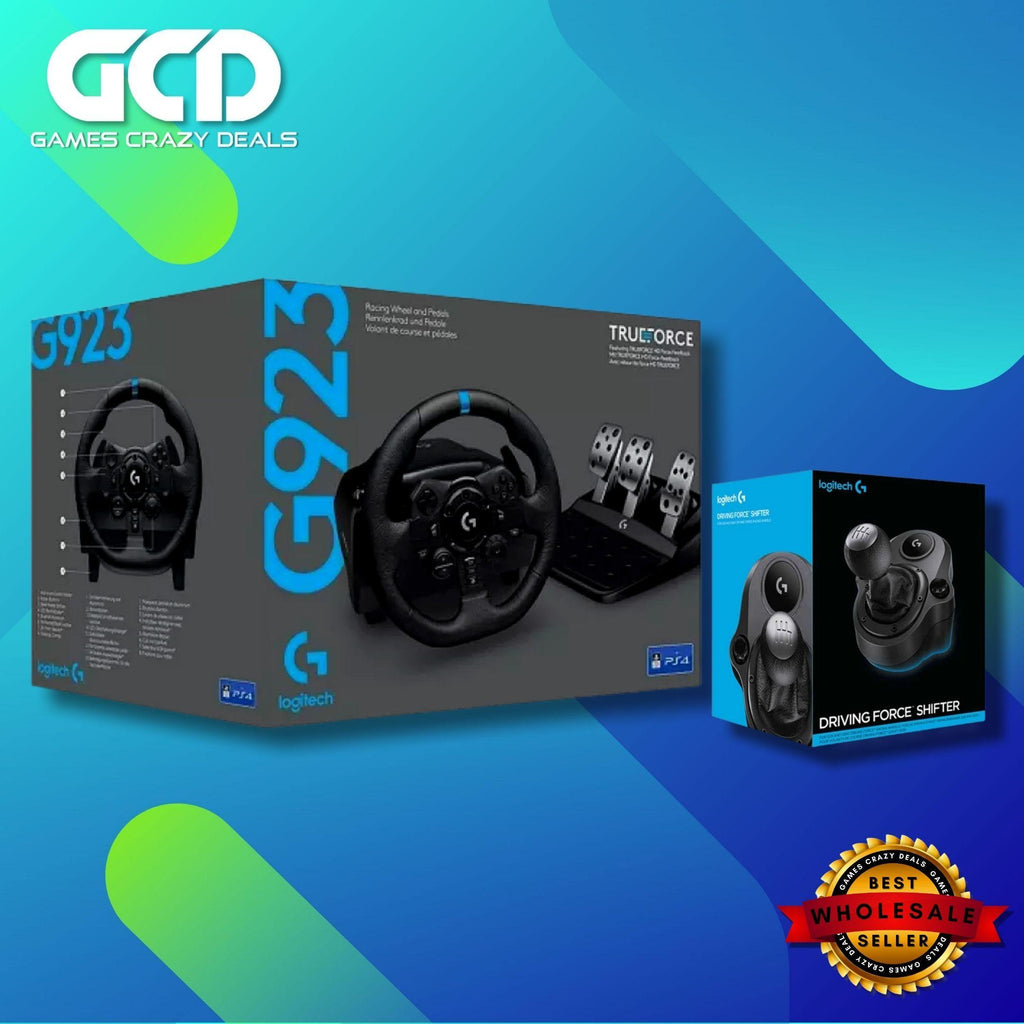 Logitech G923 True Force Sim Racing Wheel for Playstation 4 & PC + Driving Force Shifter