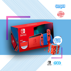 Nintendo Switch Console Mario Red & Blue Special Edition (Export Set) + 1 Free Mystery Gift