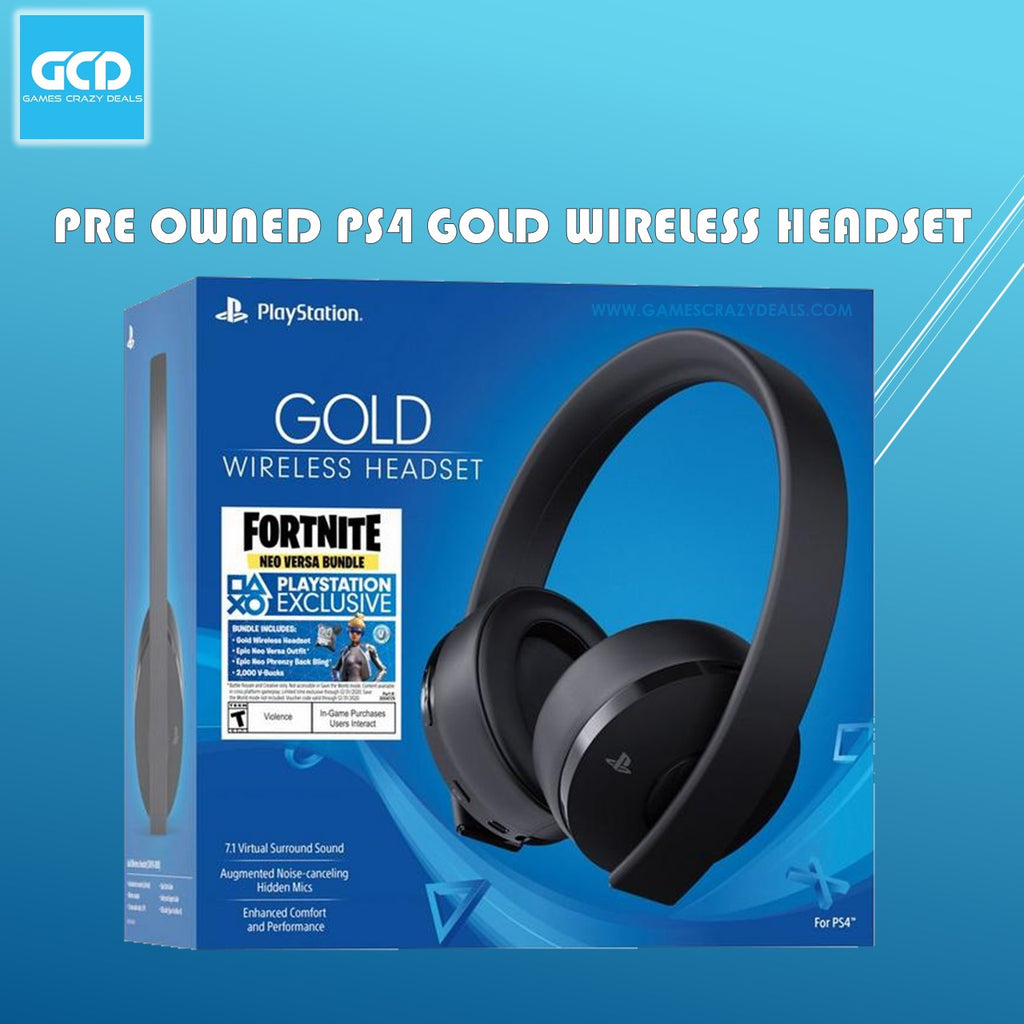 PS4 Gold Wireless Headset (Pre Owned)